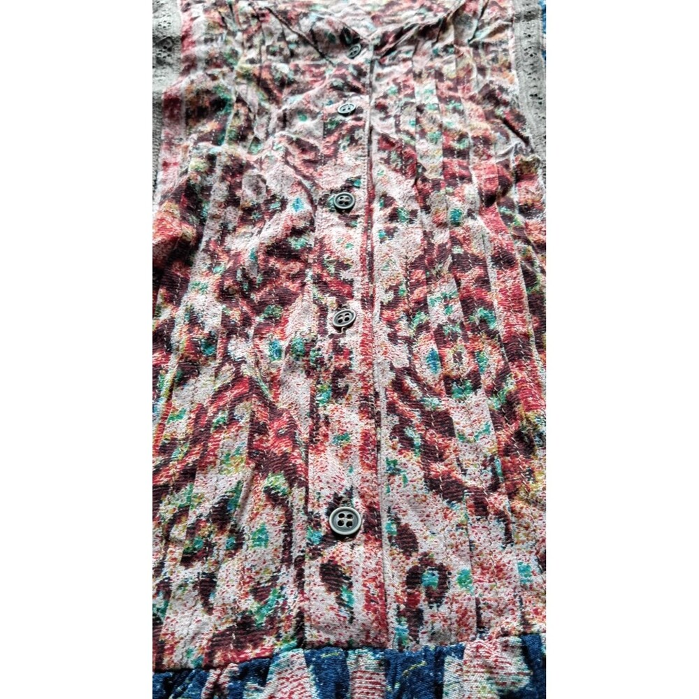 Anthropologie Tiny Patchwork Floral Boho Dress Medium Crochet Prairie Cottagecor - Picture 7 of 16